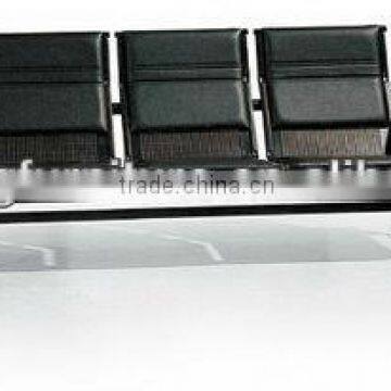 FA 8043 black leather stainless frame sofa