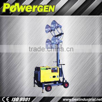 Hot sale!!! 50/60hz,4.8m 6/6.5kw BD186FAE POWERGEN 4x500w industrial tower light