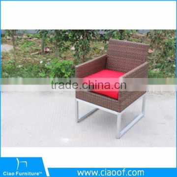 plastic rattan furniture aluminum outdoor furniture wicker armest dining chair