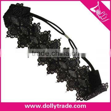 Unique Elastic Black Flower Lace Headband For Women