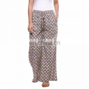 New Latest Trendy Sanganeri Printed Long Cotton Stylish Palazzo Pants For Women