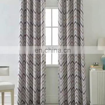 Custom Made Simple Design Blue Printed Window Blackout Curtain For Room