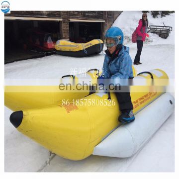 Factory High Quality Inflatable TPU Banana Ship Tube Toy for Winter Sports, TPU Snoe Flying Fsih Toy