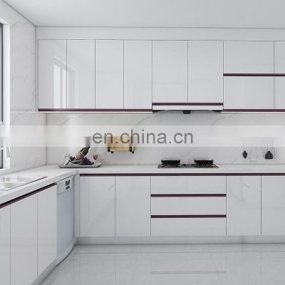 Modern Style High Gloss Acrylic White Lacquer Kitchen Cabinet Furniture White Modern Kitchen Cabinet Designs