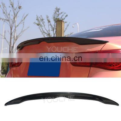 Real Carbon Fiber Car  Rear Trunk Spoiler Wing Japanese Style for Infiniti Q50 Q50S 2014-2018