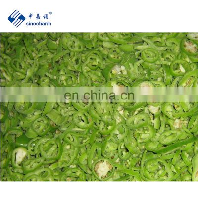Sinocharm A Grade approved IQF Frozen Green Chilli Ring