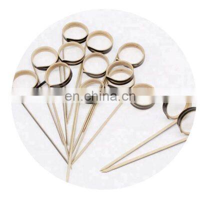 Fruit food serving bamboo picks loop ring fruit cocktail food bamboo sticks