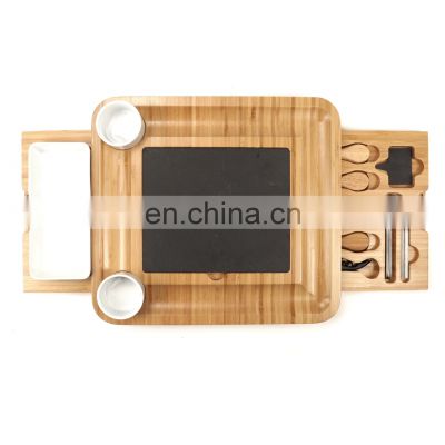 Eco Friendly Multi-purpose Restaurant Premium Bamboo Cheese Cutting Board Set