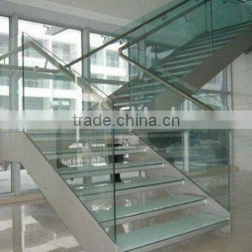 stair tempered glass/safety laminated tempered glass for stair railing