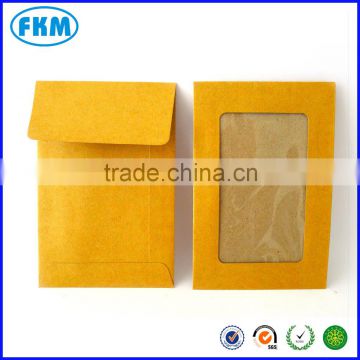 yellow kraft envelope with full window