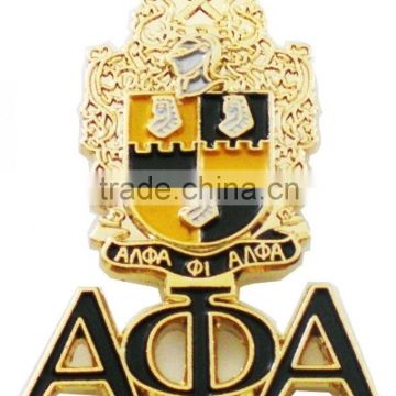 Fraternity Crest Gold Greek Letters Alpha Phi Alpha Lapel pin