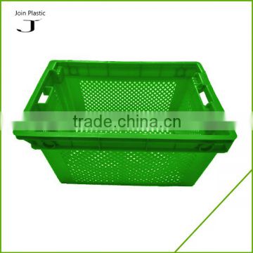 Nestable and Stackable Vented Plastic Vegetable Crate For Sale