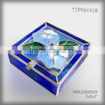 MX1600059 tiffany style stained glass flower jewelry gift boxes