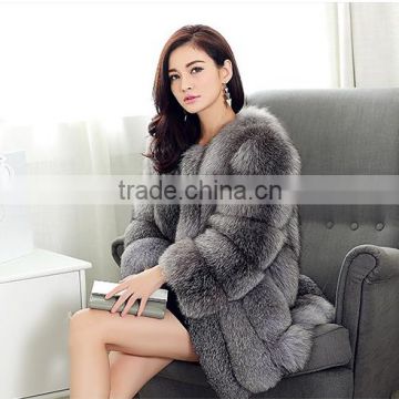 2016 popular real fox fur coat with many colors
