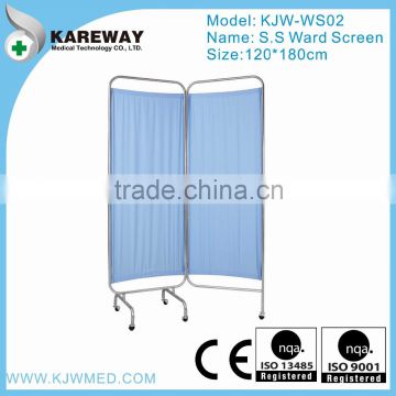 2 Panel ward screen medical bed screen with wheels