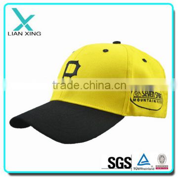 yellow baseball cap with embrodiery logo