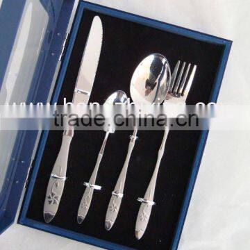 flatware with embossed flower/rose embossing