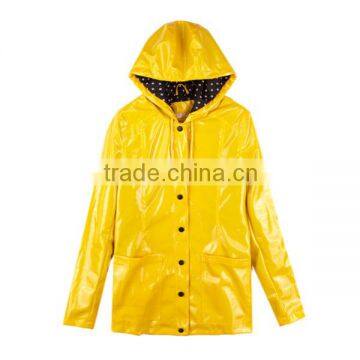 High Quality Customizing hood yellow pvc Raincoat