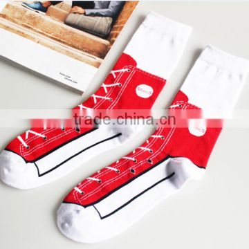 Customized Sports Combed Cotton Silly Sneaker Socks, Crew Silly Sneaker Socks, Make Your Own Socks