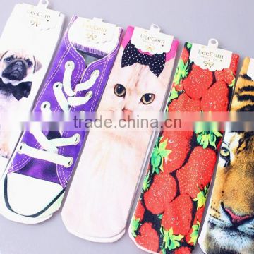 Women printing 3D socks wholesale short socks