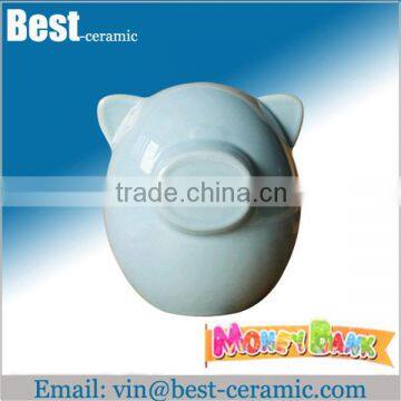 light blue glazed wholesale ceramic pig bank