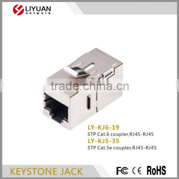 LY-KJ5-35 Keystone Jack STP Cat.5e coupler RJ45-RJ45 jack Plated gold 1u 30u 50u