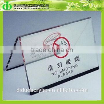 DDB-0046 Trade Assurance Chinese Factory Wholesale SGS Test No Smoking Acrylic Sign for Hotel