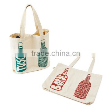 100% cotton double wine tote bags