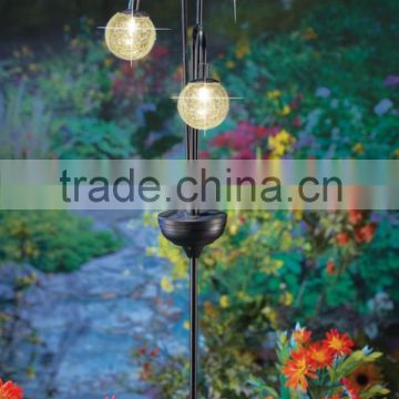 Solar Crackled Glass Globe Lights Garden Stake