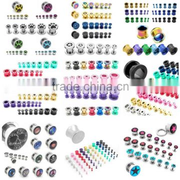 Wholesale Flesh Tunnel Ear Plug Piercing Double Flared Stainless Steel