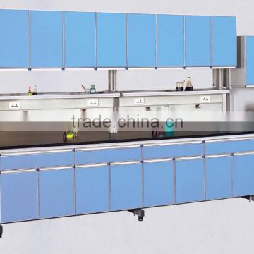 best price phenolic resin steel and wood computer lab island bench with overhead cabinet in chemical and physicallab furniture