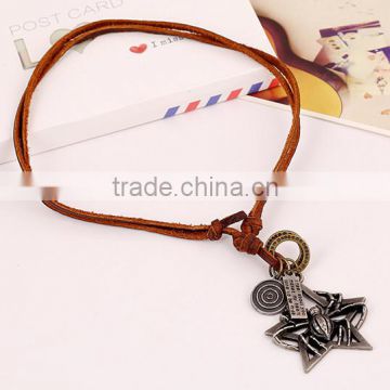 New product Vintage leather accessories leather necklace