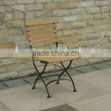 teak wood top iron folding chair outdoor furniture,teak wood dining chair