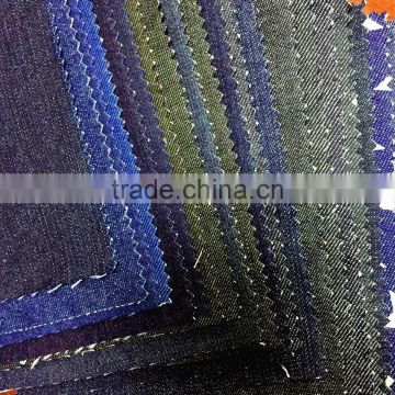 Wholesale blue denim fabric stock in warehouse