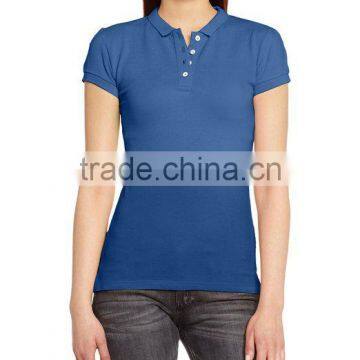 Fancy design women's polo custom logo printed tshirt