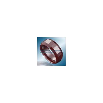 Shinny Facet Coffee Tungsten Ring Hot Sales