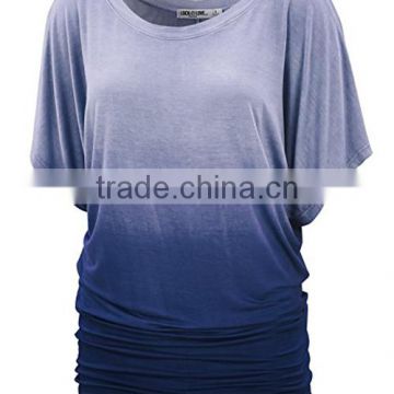 Handmade printed promotional women dip dye t shirt