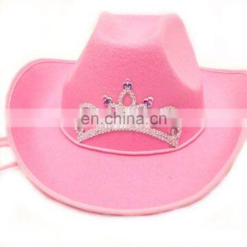 HEN-0059 ladies night hen party pink cowgirl hat with tiara