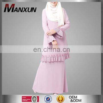 Simple Style Flower Baju Kurung New Arrival Muslim Lady Baju Kebaya Classical Clothing In Dubai