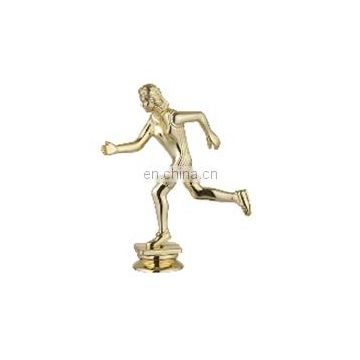 gold plated plastic souvenir trophy running figurines