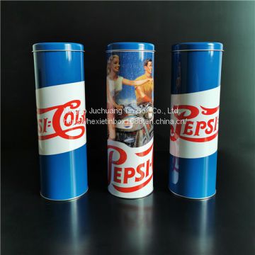 Tea Tin Can Surface Silk-screen Printing Large Round Tin For Packing Food