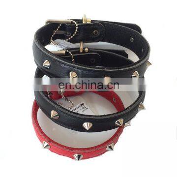 Best selling pet product studded rivet Luxury spike leather dog collar for small to large dog