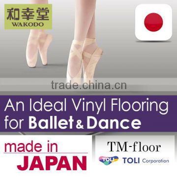 Hardwearing Modern Dance Lesson Vinyl Floor with Optimum Slip Resistance made in Japan