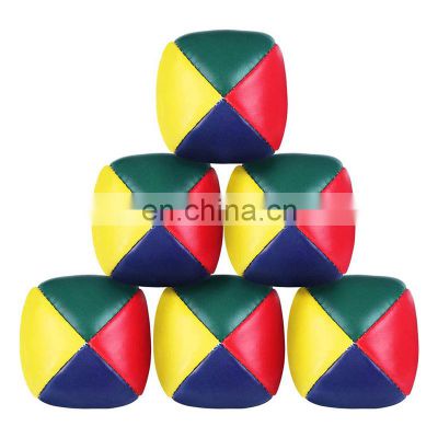 En71 knitted 4 panels 6.3cm professional contact pu leather juggling balls for kids