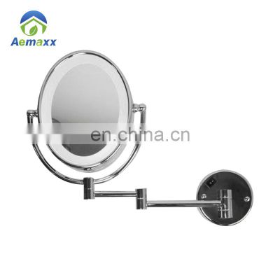 Factory Price 5x Magnifying Make Up Mirror With Led Light For Bathroom