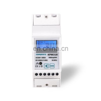 LCD display din rail remote control kwh meter modbus single phase watt hour meter