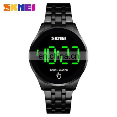 SKMEI 1579 Men Fashion LED Touch Screen Digital Stainless Steel Time Date High Quality Charm Watch