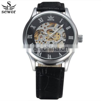 SEWOR T08 Men Automatic Mechanical Movement Wrist Watches Leather Strap Can Custom Logo Business Men Watch