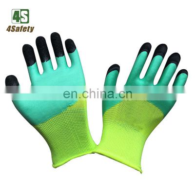 4SAFETY 3/4 Coating Finger Double Reinforced Foam Latex Work Gloves