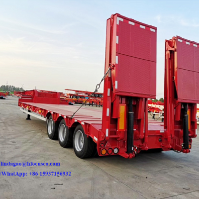 Best Price Heavy Duty Construction Machines Transport Semi Trailer Low Bed Lowbed Truck Semi Trailer for Sale